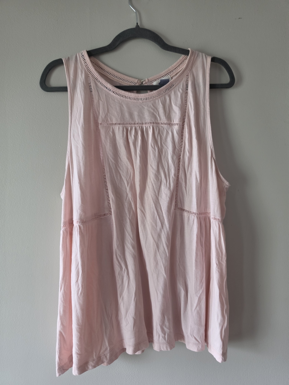 Old Navy Pink Eyelet-Trim Tank Top
